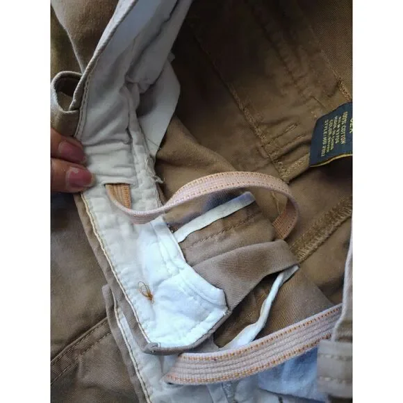 M Gordon Men Cargo Shorts Size 32R Brown Heavy Twill Utility Beach 9.5 Inseam - Picture 3 of 7